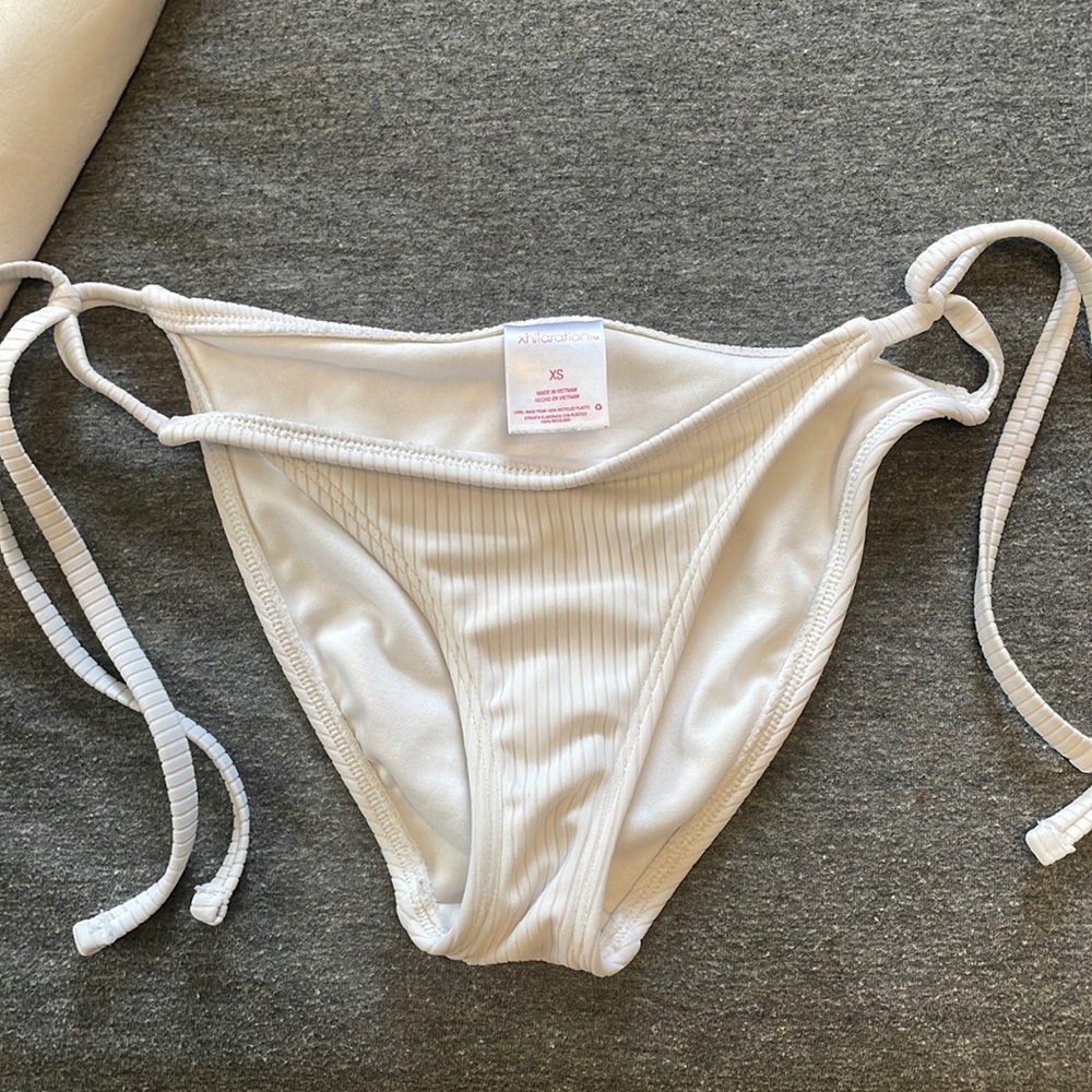 white bikini bottoms